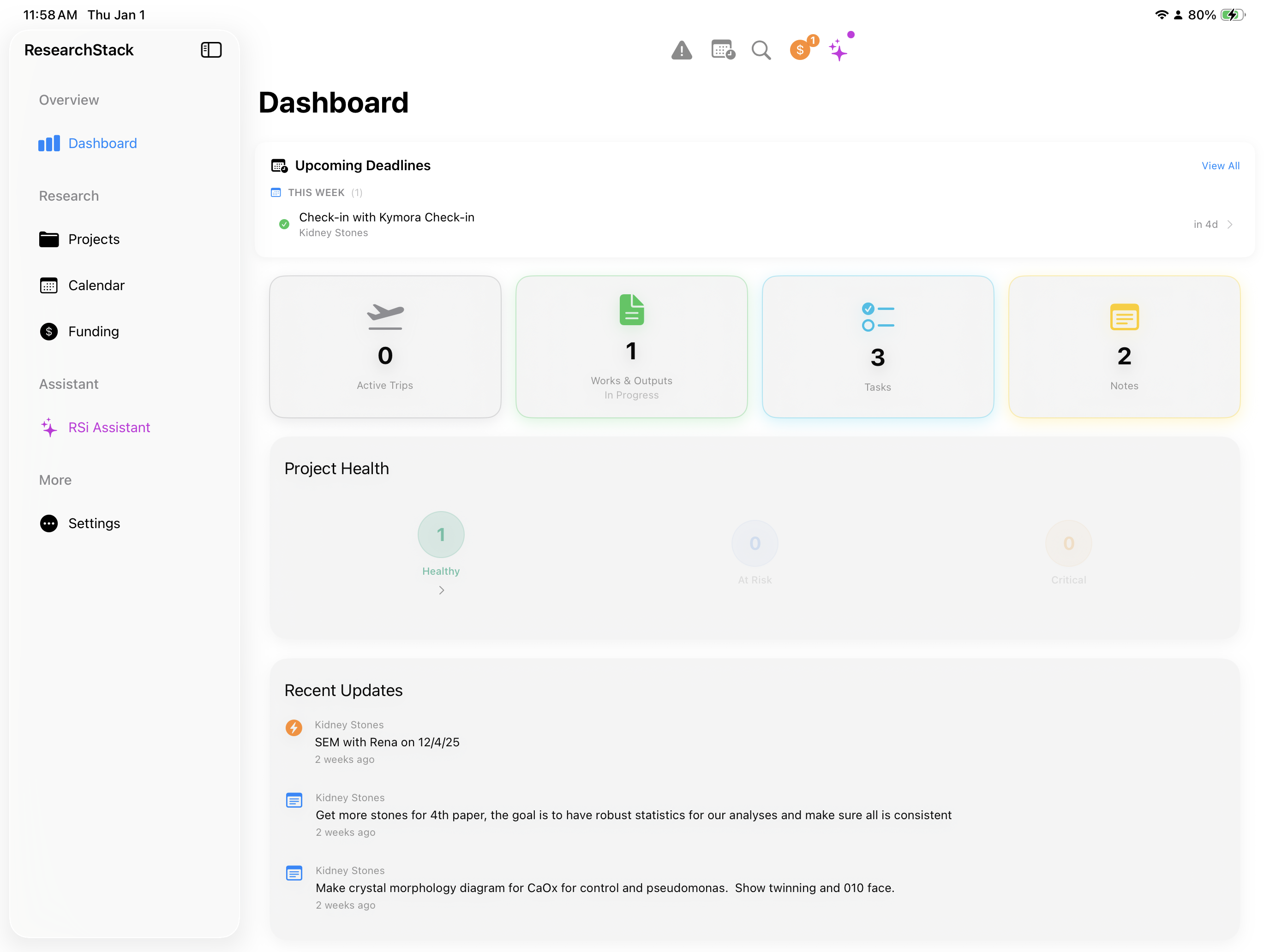 ResearchStack Dashboard